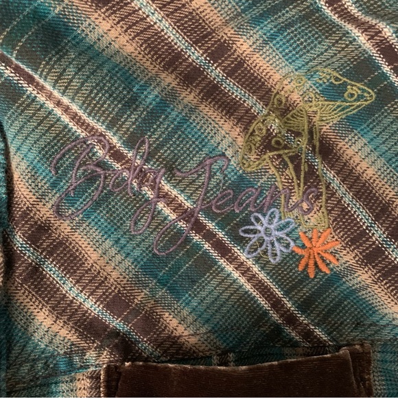 BDG Urban Outfitters Embroidered Button-Up Front Flannel Shirt - Picture 3 of 6